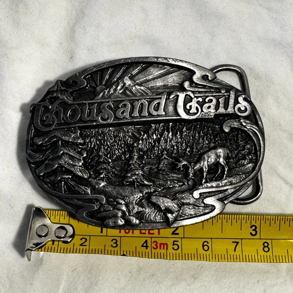 Vintage 1989 Siskiyou Thousand Trails Belt Buckle 2221‎ of 5000 Deer Horizon